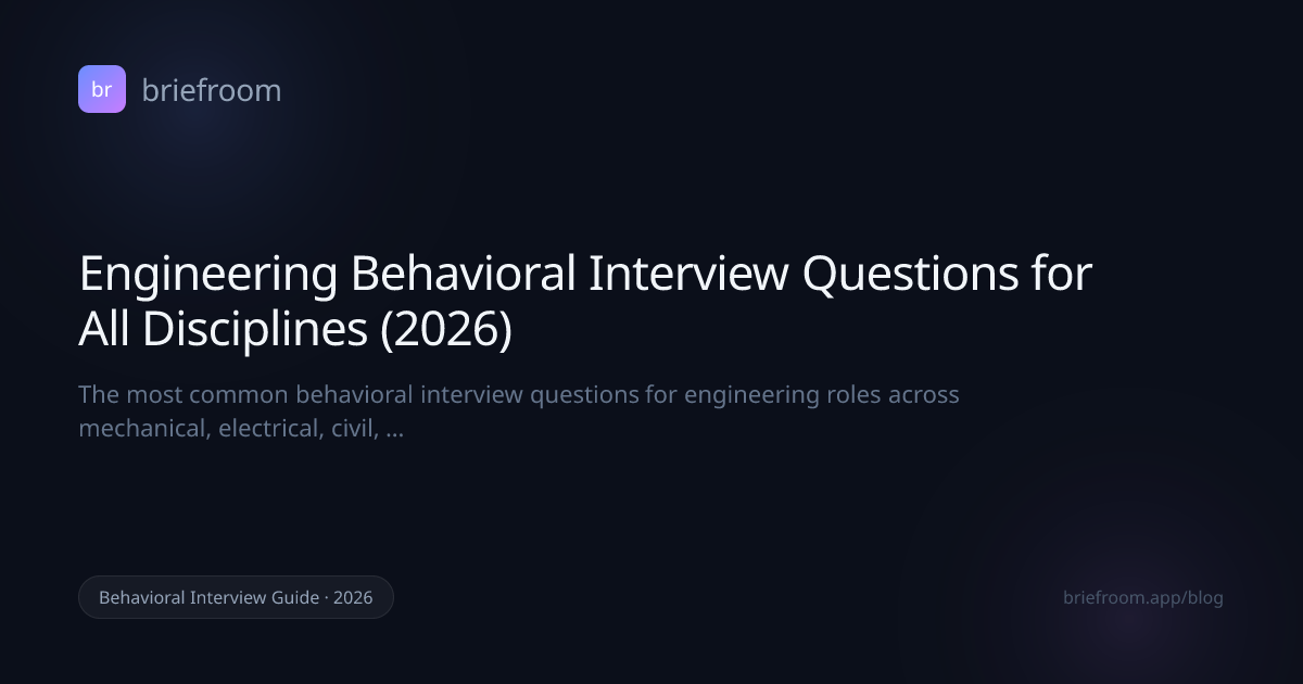 Engineering Behavioral Interview Questions for All Disciplines (2026 ...