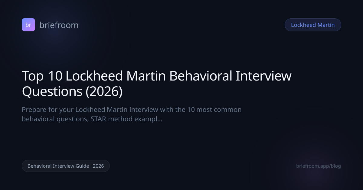Top 10 Lockheed Martin Behavioral Interview Questions (2026) | BriefRoom
